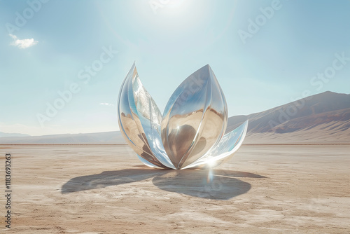 大きな花のような形のオブジェ　