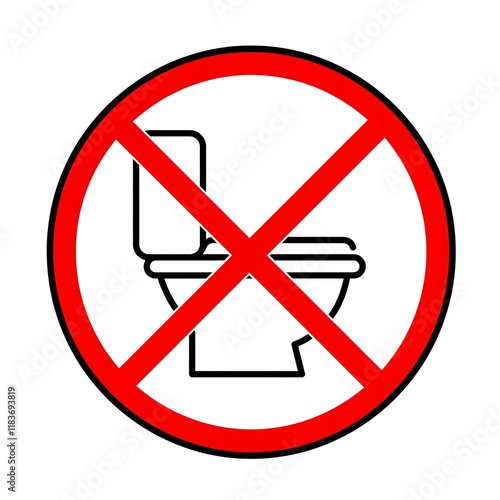 Free Download WC toilet prohibition sign. Warning no standing, do not squat on top on toilet - GFXLoad