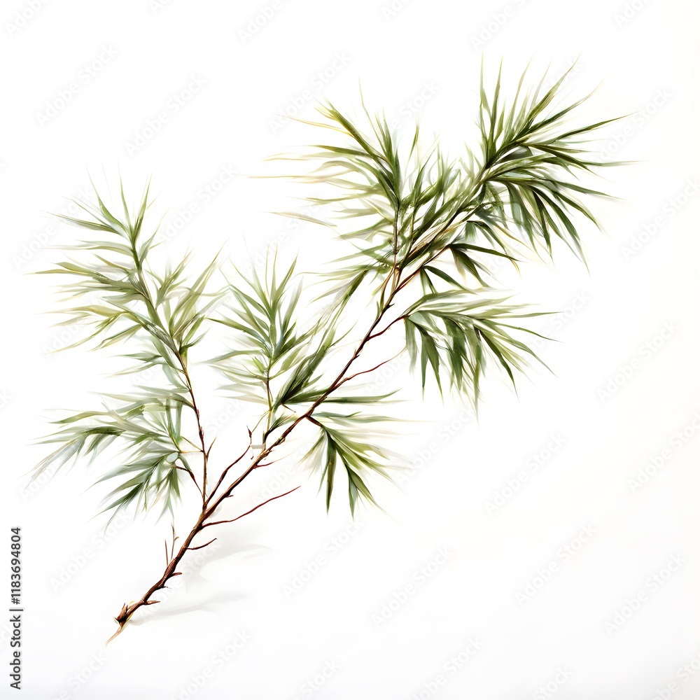 Fototapeta premium A beautiful green bush tree isolated on a white background