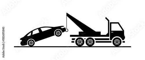 Auto-vehicle icon. Silhouette style. Vector icon.