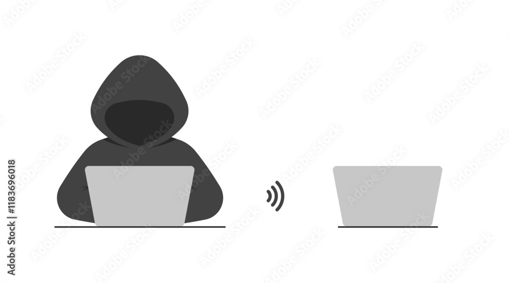 Hacker icon. Laptop icons. Flat style. Vector icons. Hacker icon. Laptop icons. Flat style. Vector icons.