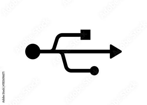 Connection sign icon. Linear and silhouette style. Vector icon.