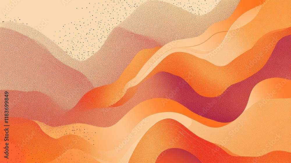 Fototapeta premium Abstract Orange And Beige Wave Pattern Design