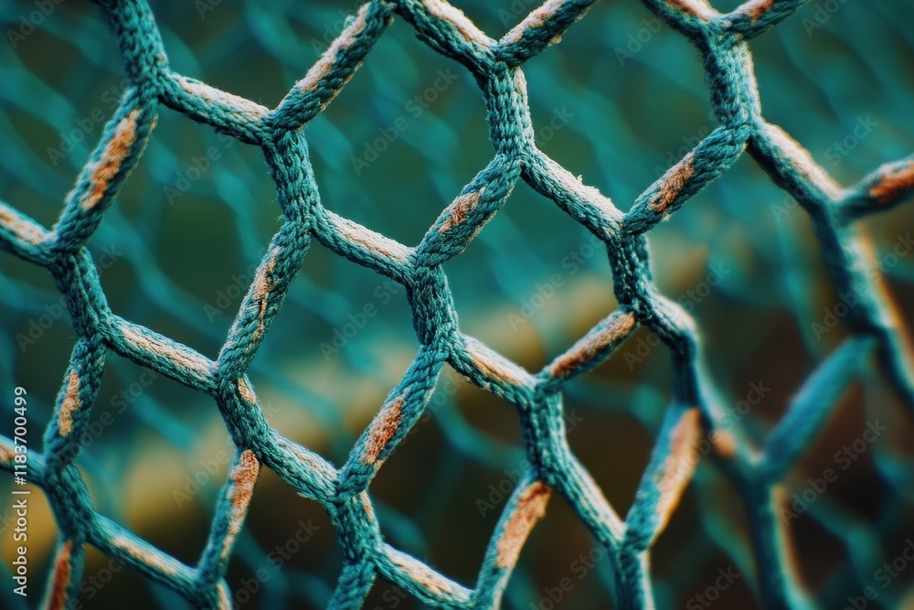 Fototapeta premium Detailed look at a soccer net