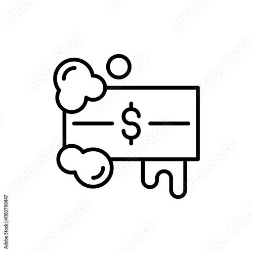 Money laundering outline icons, minimalist vector illustration ,simple transparent graphic element .Isolated on white background