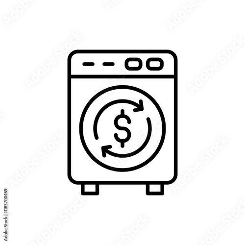 Money laundering outline icons, minimalist vector illustration ,simple transparent graphic element .Isolated on white background