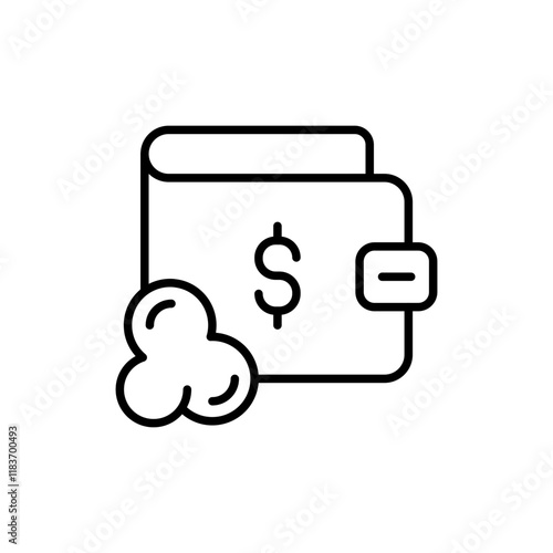 Money laundering outline icons, minimalist vector illustration ,simple transparent graphic element .Isolated on white background