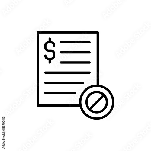Tax evasion outline icons, minimalist vector illustration ,simple transparent graphic element .Isolated on white background