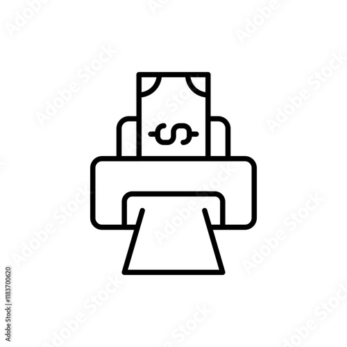 Money printing outline icons, minimalist vector illustration ,simple transparent graphic element .Isolated on white background