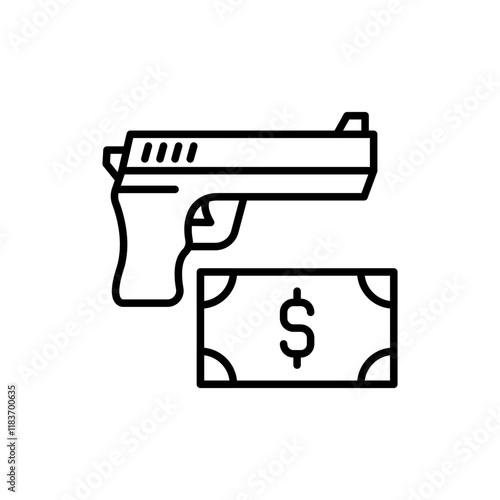 Bribing outline icons, minimalist vector illustration ,simple transparent graphic element .Isolated on white background