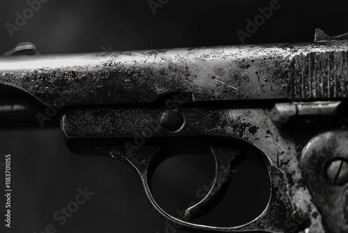 Detailed view of a gun s trigger and barrel photo