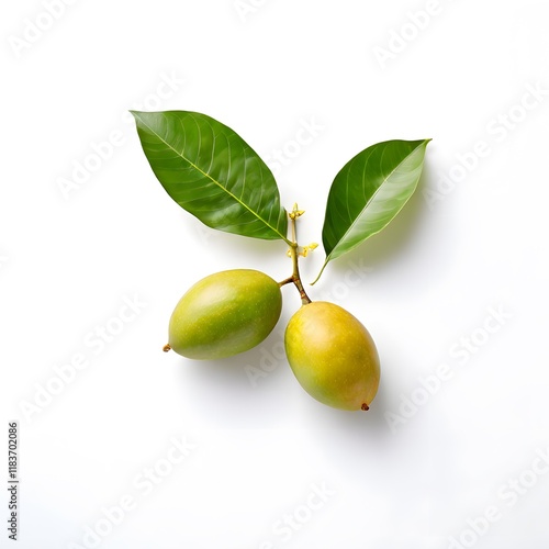 Wallpaper Mural A beautiful green bush tree isolated on a white background Torontodigital.ca