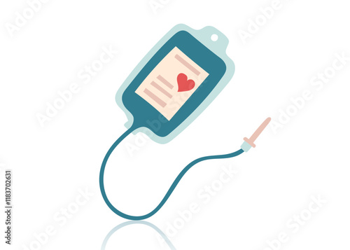 Rubber medical enema isolated on white. Concept of medicine and healthcare. Medical tool for colon cleansing. Vector flat clipart.