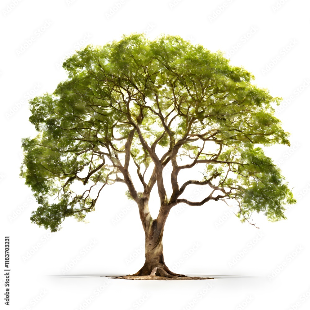 A beautiful green bush tree isolated on a white background A beautiful green bush tree isolated on a white background