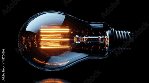 Wallpaper Mural Illumination: A Glowing Filament Light Bulb in the Dark Torontodigital.ca