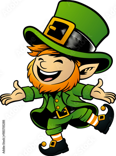 A leprechaun cute Irish St Patricks Day cartoon character