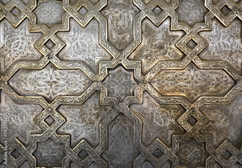 Obraz na płótnie The art and pattern of carving silverware.