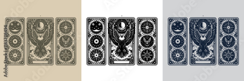 majestic eagle playing card tattoo design