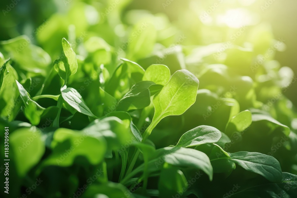 Fresh green arugula in an organic salad with spinach leaves Fresh green arugula in an organic salad with spinach leaves