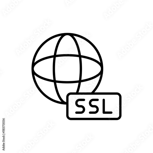 SSL Certificate outline icons, minimalist vector illustration ,simple transparent graphic element .Isolated on white background