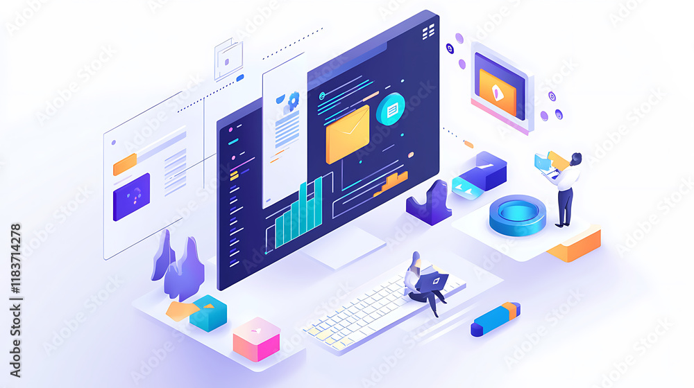 Obraz premium Programming and ux development technology