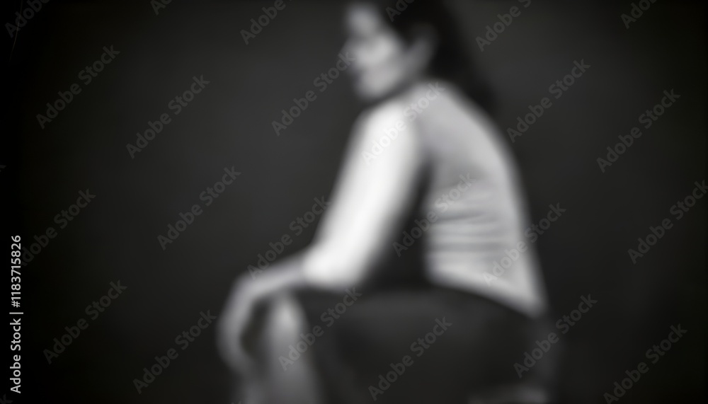 Dark and disturbing black and white portrait, blurry and ghostly of a person Dark and disturbing black and white portrait, blurry and ghostly of a person