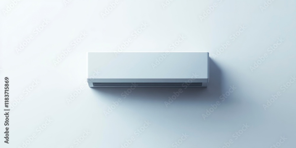 White air conditioner on the white wall White air conditioner on the white wall