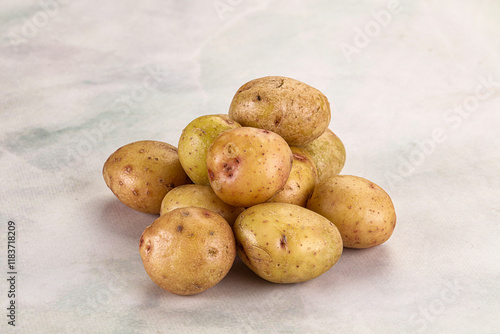 Raw fresh young baby potato