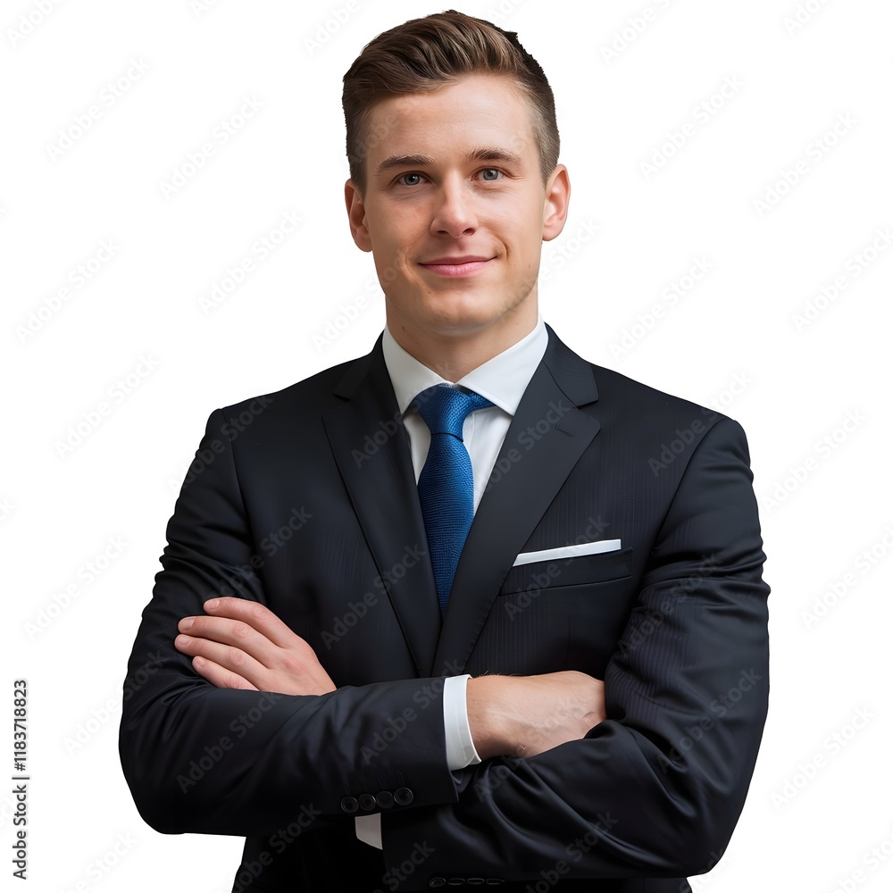 Young businessman in a blue suit and tie Young businessman in a blue suit and tie
