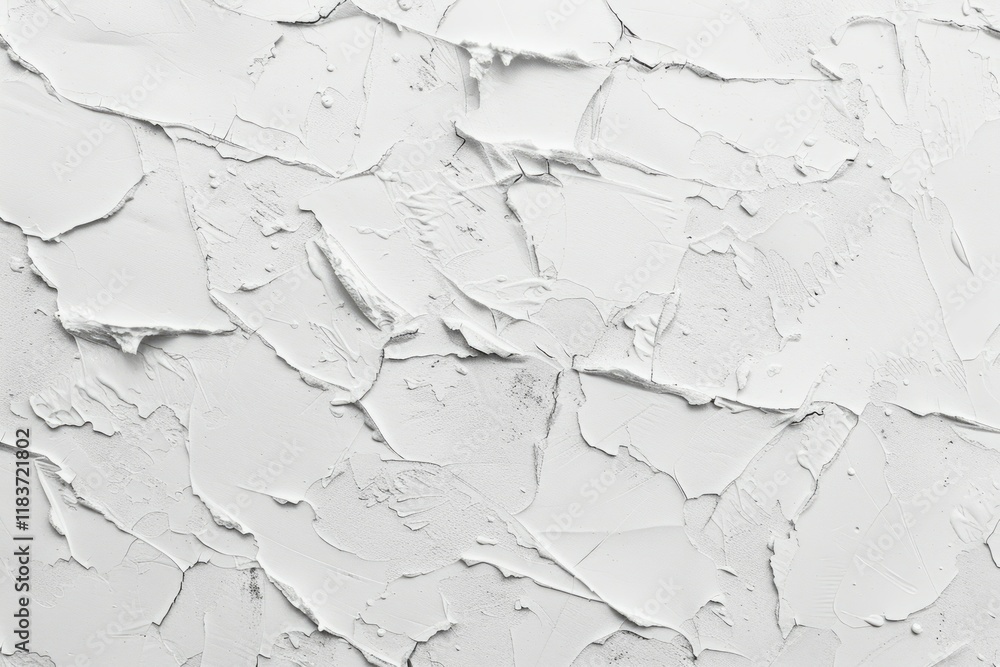 Fototapeta premium Rough peeled white plaster wall. Detailed photo textured background