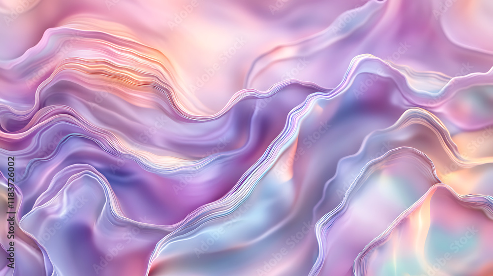 Obraz premium Abstract blurred pearl background with shimmering hues of lilac, turquoise, mauve and cream colors