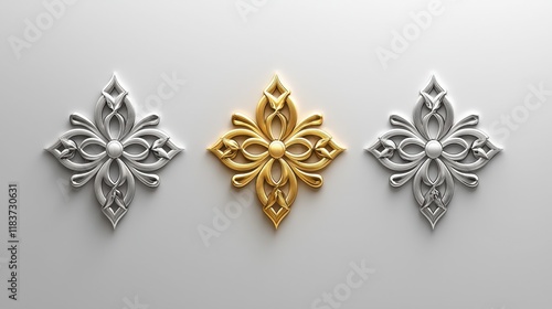 A luxury jewelry logo with a gold and silver color scheme, showcasing a timeless design in white 