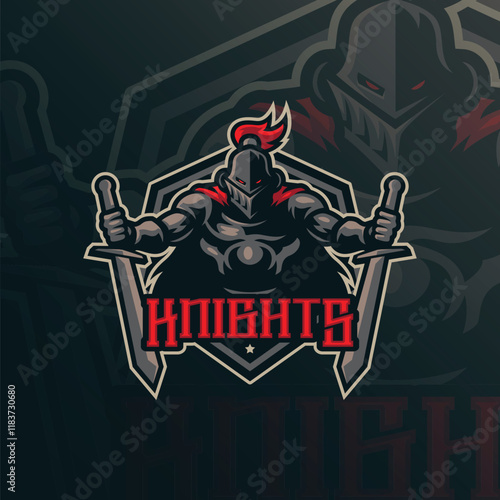 Knight mascot logo design vector with modern illustration concept style for badge, emblem and t shirt printing. Knight illustration for sport team.