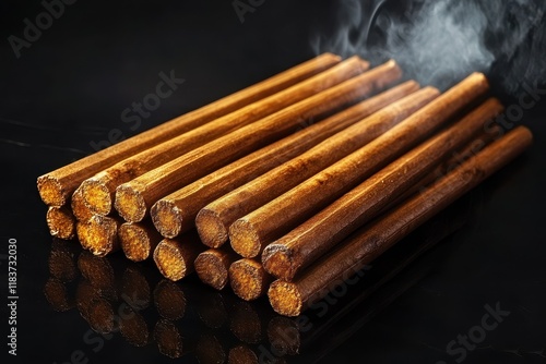 Incense sticks on a dark backdrop photo