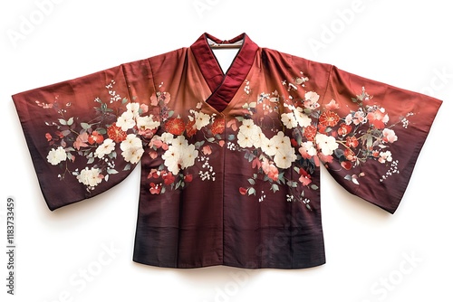 3D Style Natural Dye Kimono with Intricate Flora Patterns photo