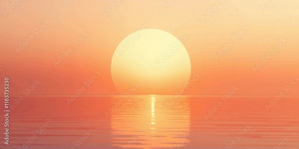 Serene Sunset over Calm Water A Peaceful Horizon Serene Sunset over Calm Water A Peaceful Horizon