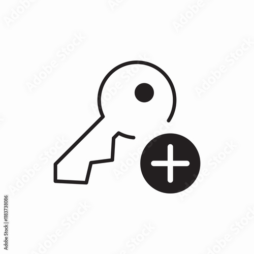 key add new icon vector sign