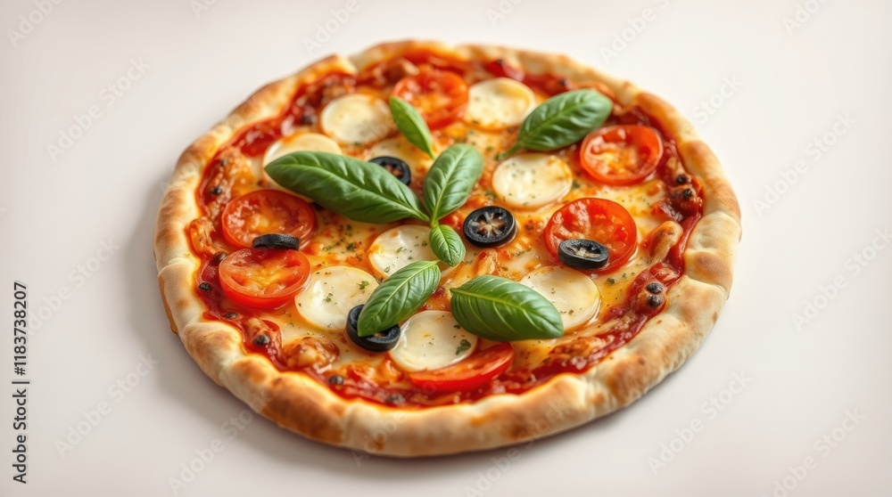 pizza, emphasizing vibrant complementary colors, balanced tones, and high contrast pizza, emphasizing vibrant complementary colors, balanced tones, and high contrast