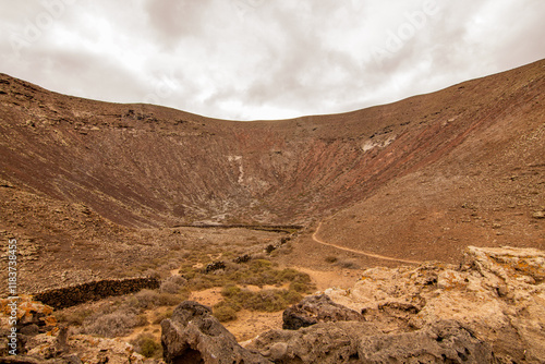 Old volcanic crater no longer in activity