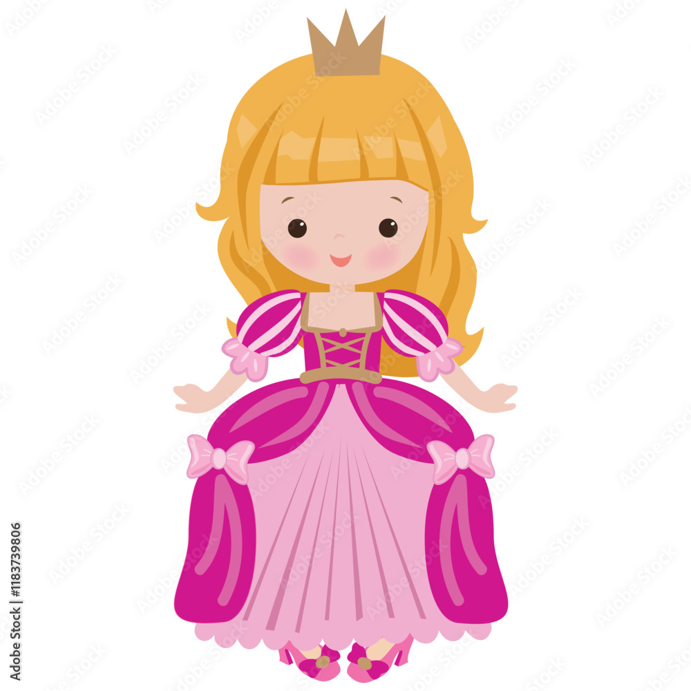 Cute princess vector cartoon illustration Cute princess vector cartoon illustration
