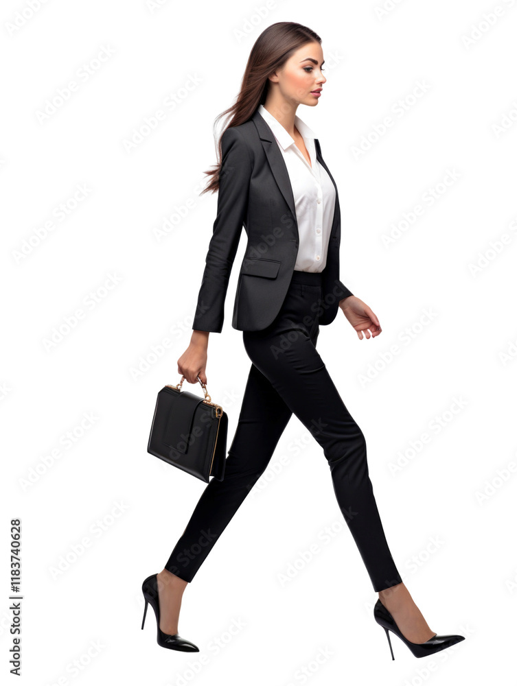 City business woman walking pose in transparent background City business woman walking pose in transparent background
