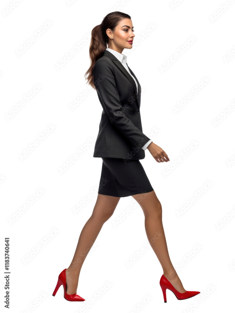 City business woman walking pose in transparent background City business woman walking pose in transparent background