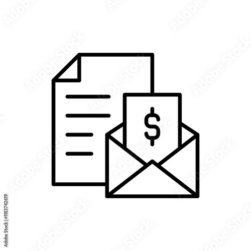 Financial planning outline icons, minimalist vector illustration ,simple transparent graphic element .Isolated on white background