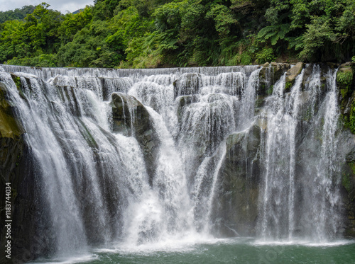 Sunny view of the Shifen Falls photo