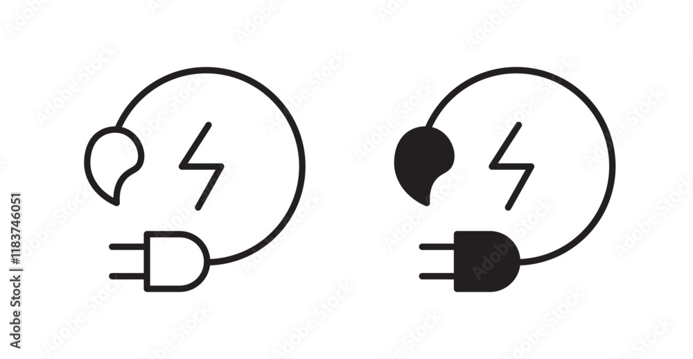 Alternative energy icon set vector graphics designs Alternative energy icon set vector graphics designs
