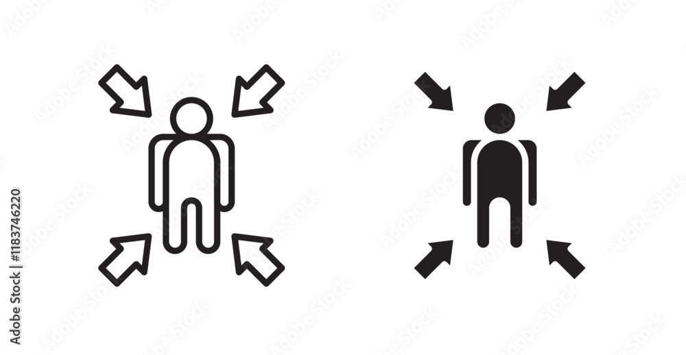 Assembly point icon set vector graphics designs Assembly point icon set vector graphics designs