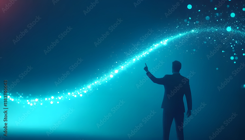 Fototapeta premium Business development to success and growing growth concept, Businessman pointing arrow graph corporate future growth plan