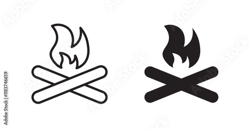 Bonfire icon set vector graphics designs