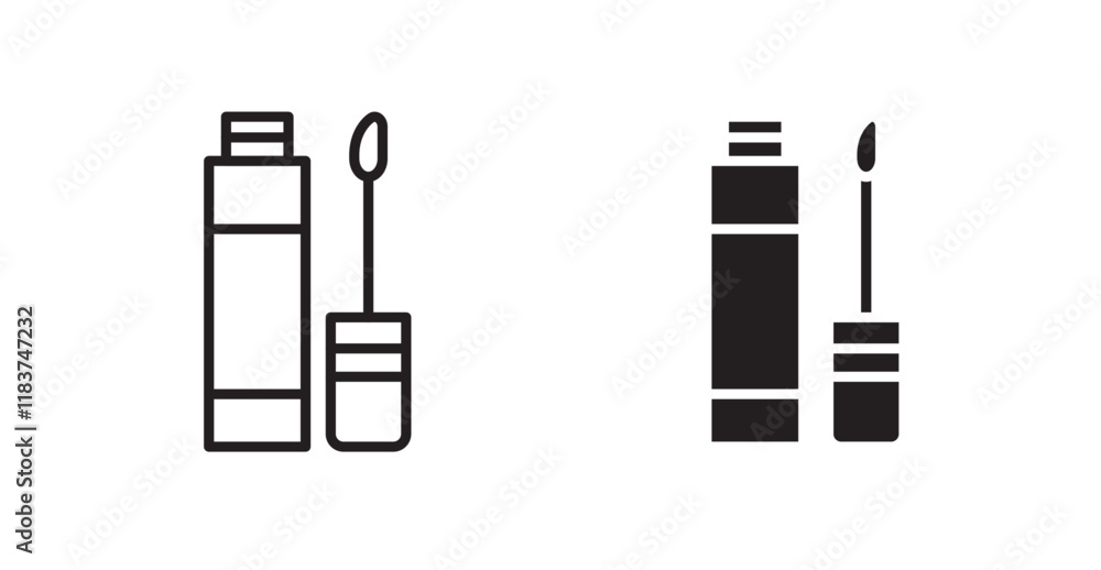 Concealer icon set vector graphics designs