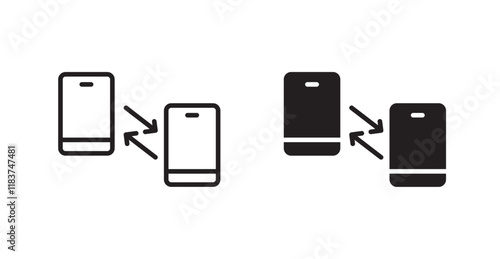 Data transfer icon set vector graphics designs